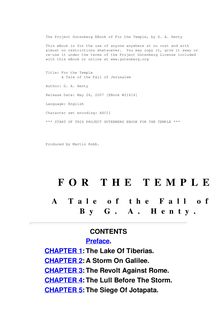 For the Temple - A Tale of the Fall of Jerusalem