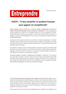 CNCPI : "Il faut simplifier le système français pour gagner en compétitivité"