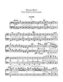 Partition basson 1/2, Valses nobles et sentimentales, Ravel, Maurice