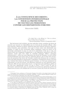 À la confluence des droits : la convention internationale pour la protection de toutes les personnes contre les disparitions forcées - article ; n°1 ; vol.53, pg 129-156