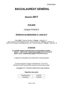 Bac 2017 - Les sujets d italien LV2 séries générales