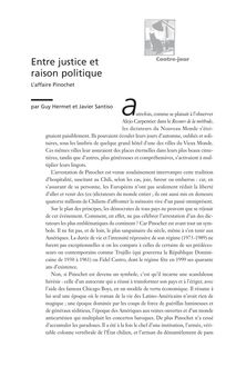 Entre justice et raison politique. L affaire Pinochet - article ; n°1 ; vol.3, pg 35-42