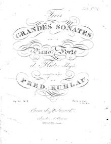 Partition Piano et flûte parties, 3 flûte sonates, Op.83, G major; C major; G minor