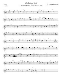 Partition ténor viole de gambe 2, octave aigu clef, Madrigali a Quattro Voci