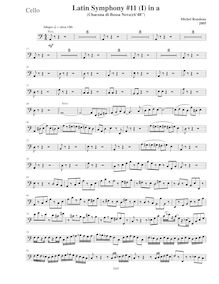 Partition violoncelles, Symphony No.11  Latin , A minor, Rondeau, Michel