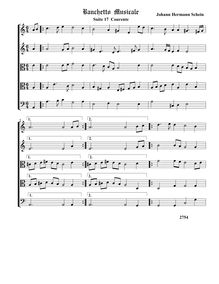 Partition  17,  Courente - partition complète (Tr Tr T T B), Banchetto Musicale
