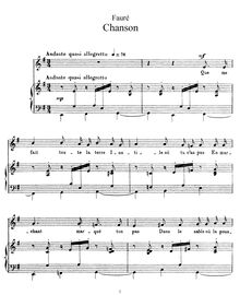 Partition complète, Chanson, Op. 94, Fauré, Gabriel
