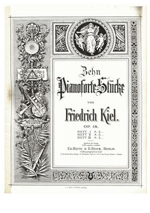 Partition Volume 3, pièces 8 - 10, 10 Piano pièces, Kiel, Friedrich