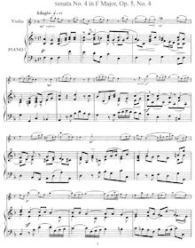 Partition No.4 en F major, 12 violon sonates, Op.5, Corelli, Arcangelo