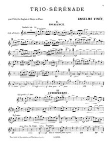 Partition anglais cor , partie, Trio-sérénade, F major, Œuvre couronnée au Concours de la Société des Compositeurs de Musique (Année 1889)