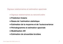 Signaux stationnaires et estimation spectrale