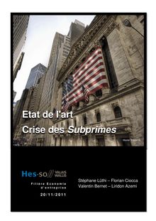Etat de l’art – Crise des Subprimes