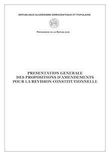 Nouvelle Constitution : Document de la présidence proposé aux consultations