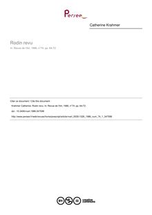 Rodin revu - article ; n°1 ; vol.74, pg 64-72