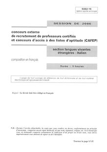 Composition en francais 2006 CAPES de langues vivantes (Italien) CAPES (Externe)