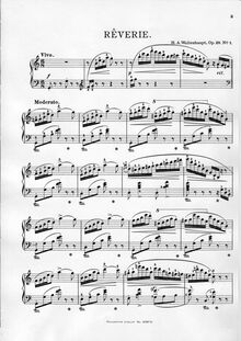 Partition , Reverie, 10 Morceaux pour le piano, Wollenhaupt, Hermann Adolf