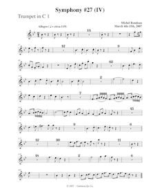 Partition trompette 1, Symphony No.27, B-flat major, Rondeau, Michel par Michel Rondeau