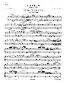 Partition complète, Adagio, C major, Mozart, Wolfgang Amadeus
