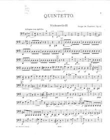 Partition violoncelle 2, corde quintette No.1, Струнный квинтет № 1