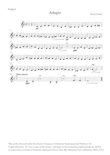 Partition violon I , partie, Adagio en D minor, D minor, Carazo, Xavier