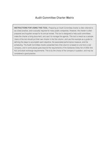 Corporate Governance - Audit Committee -  2  Charter  Matrix - AICPA