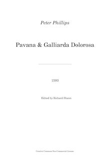 Partition complète (avec appendices, critical commentary), Pavana Doloroso [sic], Galliarda Dolorosa