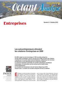 Les auto-entrepreneurs stimulent les créations d entreprises en 2009 (Octant Analyse n° 8)