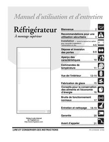 Notice Réfrigérateur Frigidaire  FRT21HS6DWC