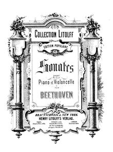 Partition de violon, violoncelle Sonata, G Minor, Beethoven, Ludwig van