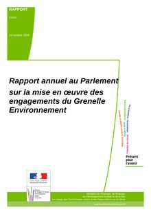 Premier rapport annuel au Parlement sur la mise en oeuvre des engagements du Grenelle Environnement