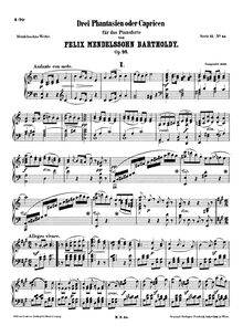Partition complète (filter), 3 Caprices, Op.16, Drei Phantasien oder Capricen für das Pianoforte, Op. 16