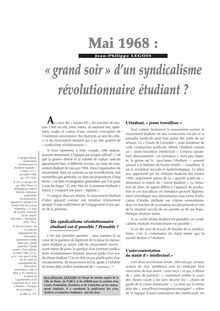 Mai 68 : grand soir d’un syndicalisme révolutionnaire étudiant ? - article ; n°1 ; vol.74, pg 74-78