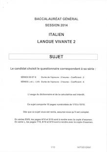 Bac 2014 Washington : les sujets en LV2 italien