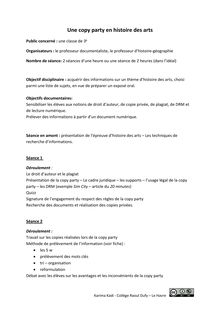 présentation projet copy party collège Raoul Dufy