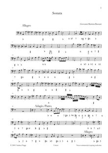 Partition Continuo, Sonata en A minor pour 2 aigu instruments et basso continuo