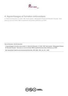 Apprentissages et formation extra-scolaire  ; n°1 ; vol.55, pg 89-99