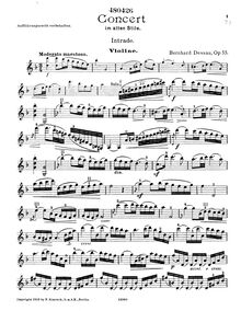 Partition de violon, Concerto im alten Stil, Concert im alten Stile