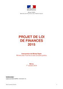 Discours  de Michel Sapin  Ministre des Finances et des Comptes publics - PLF 2015 