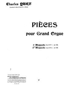Partition Rhapsodie No.1, 2 Rhapsodies sur des Thèmes Bretons, Op.29