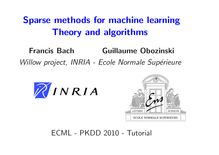 Sparse methods for machine learning Theory and algorithms