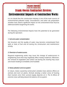 Frank Owens Contractors Review: Environmental Impacts of Construction Works