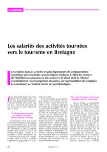 Les salariés des activités tournées vers le tourisme en Bretagne (Octant n° 73)