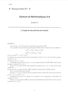 Mathématiques C 2004 Classe Prepa PT Banque Filière PT