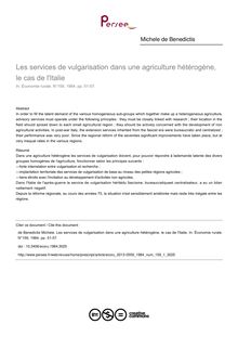 Les services de vulgarisation dans une agriculture hétérogène, le cas de l Italie - article ; n°1 ; vol.159, pg 51-57