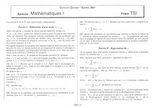 Mathématiques 1 2001 Classe Prepa TSI Concours Centrale-Supélec