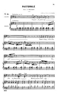 Partition complète (F minor: haut voix et piano), Pastorale