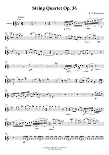 Partition violon I , partie, corde quatuor, B minor, Robertson, Ernest John