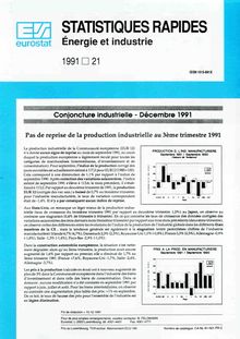 STATISTIQUES RAPIDES Énergie et industrie. 1991 21