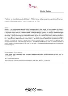 Pallas et la statue de César. Affichage et espace public à Rome - article ; n°152 ; vol.6, pg 11-40