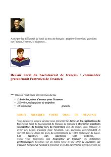 Commander les questions pour l oral des textes de français, préparation des oraux de l examen sur prépabacc